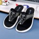 Men Casual Outdoor Denim Fabric Slip On Beach Flip Flop Slippers