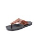 Men Leather Slip Resistant Metal Buckle Soft Casual Beach Slippers