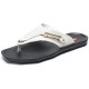 Men Leather Slip Resistant Metal Buckle Soft Casual Beach Slippers