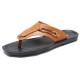 Men Leather Slip Resistant Metal Buckle Soft Casual Beach Slippers