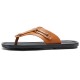 Men Leather Slip Resistant Metal Buckle Soft Casual Beach Slippers