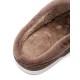 Men Warm Lined Stitching Slip-On Backless Soft Casual Slippers