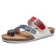 Men Metal Design Color Block Comfy Cork Bottom Thumb Slippers