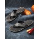 Men PU Stitching Clip Toes Beach Casual Flip Flops