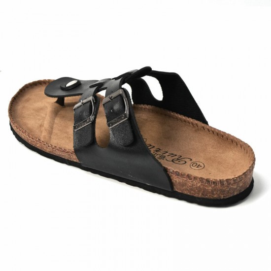 Men Casual Backless Comfy Cork Bottom Clip Toe Slippers