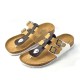 Men Casual Backless Comfy Cork Bottom Clip Toe Slippers