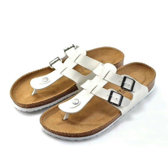 Men Casual Backless Comfy Cork Bottom Clip Toe Slippers