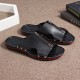 Men Metal Decoration Opened Toe Comfy Soft Sole Casual Beach Slippers