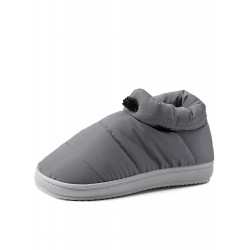 Men Comfy Warm Plush Lining Slip Resistant Elastic Slip On Home Slippers