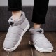 Men Comfy Warm Plush Lining Slip Resistant Elastic Slip On Home Slippers