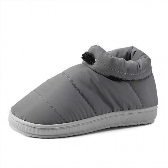 Men Comfy Warm Plush Lining Slip Resistant Elastic Slip On Home Slippers