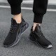 Men Knitted Fabric Breathable  Non Slip Athletic Running Walking Blade Type Sneakers