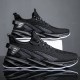 Men Knitted Fabric Breathable  Non Slip Athletic Running Walking Blade Type Sneakers