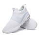 Men Elastic Band Portable Slip On Running Shoes Light Casual Sneakers