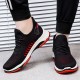 Men Knitted Fabric Breathable Lace Up Soft Comfy Sports Running Sneakers