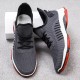 Men Knitted Fabric Breathable Lace Up Soft Comfy Sports Running Sneakers