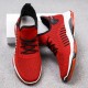 Men Knitted Fabric Breathable Lace Up Soft Comfy Sports Running Sneakers