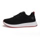 Men Knitted Fabric Breathable Lace Up Casual Running Shoes