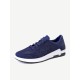 Men Knitted Fabric Lace Up Running Shoes Casual Walking Sneakers