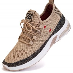 Men Knitted Fabric Air-cushion Sole Shock Absorption Running Sneakers