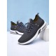 Men Knitted Fabric Air-cushion Sole Shock Absorption Running Sneakers