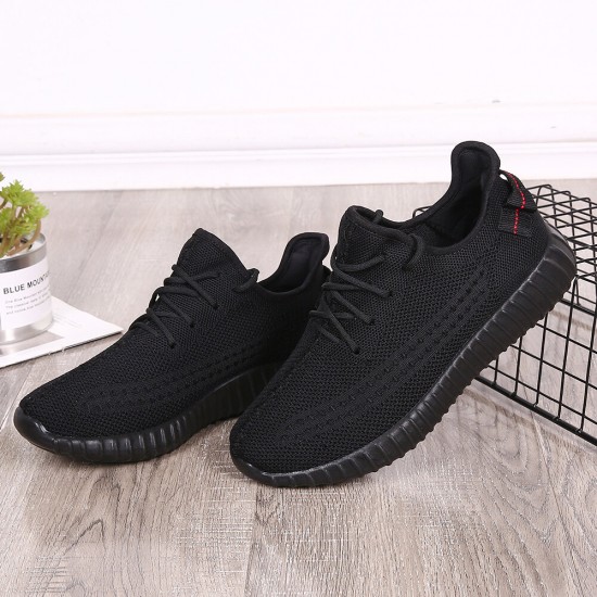 Large Size Men Knitted Fabric Breathable Casual Running Sneakers