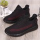 Large Size Men Knitted Fabric Breathable Casual Running Sneakers