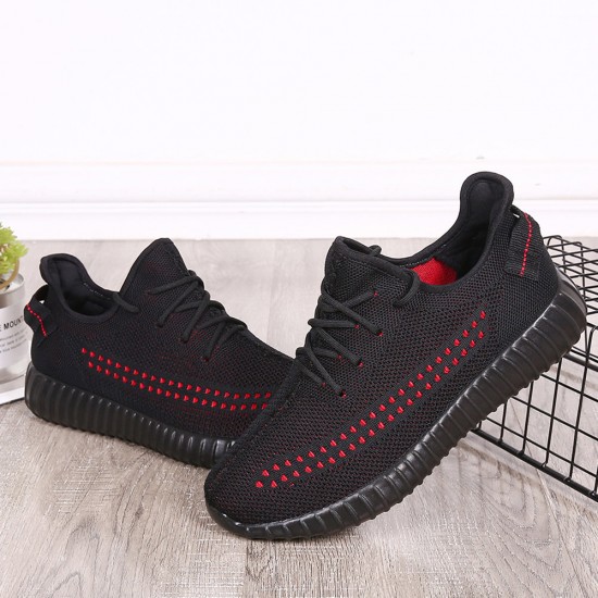 Large Size Men Knitted Fabric Breathable Casual Running Sneakers