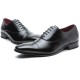 Men Retro Leather Cap Toe Non-slip Business Casual Formal Dress Shoes