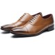 Men Retro Leather Cap Toe Non-slip Business Casual Formal Dress Shoes