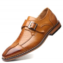 Men British Style Monk Shoes Business Formal Dress Shoes