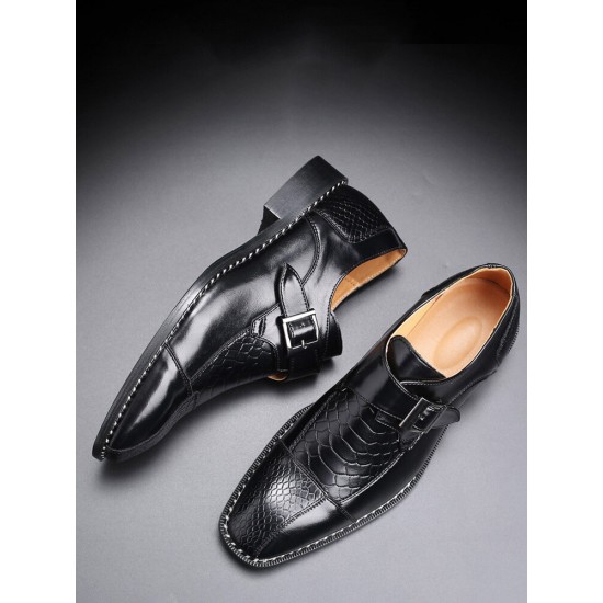 Men British Style Monk Shoes Business Formal Dress Shoes