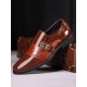 Men Leather Splicing Metal Buckle Non-slip Slip-ons Formal Shoes