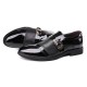 Men Leather Splicing Metal Buckle Non-slip Slip-ons Formal Shoes