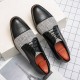 Men Stylish Brogue Cap Toe Derby Shoes Lace Business Formal Dress Shoes