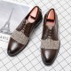 Men Stylish Brogue Cap Toe Derby Shoes Lace Business Formal Dress Shoes