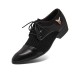 Men Vintage Color Blocking Pointed Toe Business Casual Dress Shoes