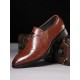 Men Leather Splicing Non-slip Soft Sole Slip On Business Formal Shoes