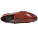 Men Leather Splicing Non-slip Soft Sole Slip On Business Formal Shoes