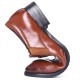 Men Leather Splicing Non-slip Soft Sole Slip On Business Formal Shoes