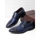 Men Vintage Brogue Derby Shoes Lace Up Business Dress Shoes