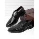 Men Vintage Brogue Derby Shoes Lace Up Business Dress Shoes