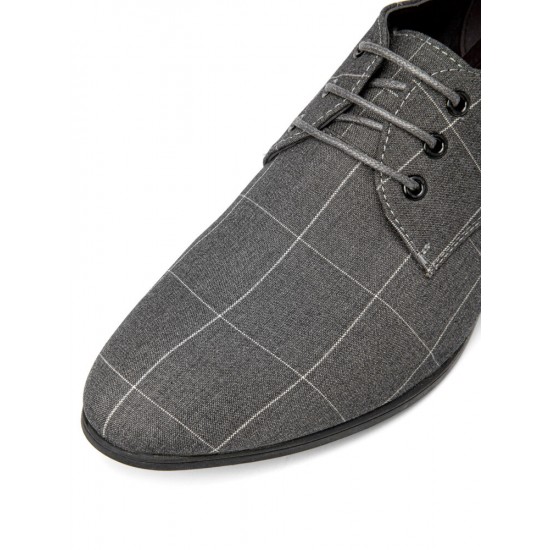 Men Pointed Toe Canvas Business Casual Dress Shoes