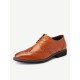 Men Brogue Carved Pointed Toe Lace Up Oxfords Formal Dress Shoes