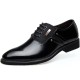 Men Stylish Leather Splicing Lace Up Business Formal Dress Shoes