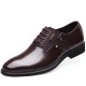 Men Stylish Leather Splicing Lace Up Business Formal Dress Shoes