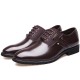 Men Stylish Leather Splicing Lace Up Business Formal Dress Shoes