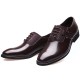 Men Stylish Leather Splicing Lace Up Business Formal Dress Shoes