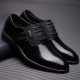 Men Stylish Leather Splicing Lace Up Business Formal Dress Shoes