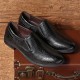 Men Stylish Crocodile Pattern Slip On Formal Dress Shoes